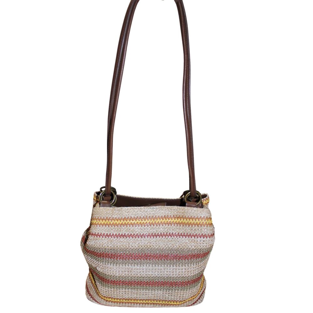 Relativity Striped Woven Straw Shoulder Bag - Picture 3 of 7